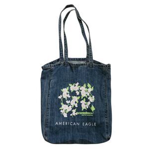American Eagle Denim Greensboro NC Floral Graphic Tote Bag